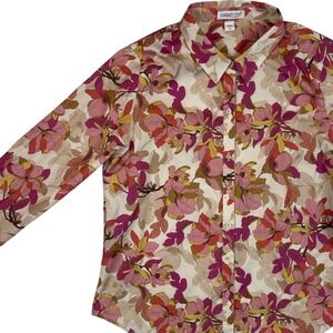 Coldwater‎ Creek Floral Button Down Shirt Long Sleeve Women's Size 14